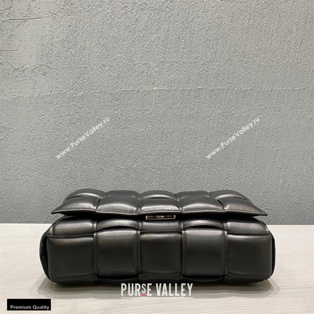 Bottega Veneta Nappa The Chain Cassette Crossbody Bag Black/Silver (misu-20121836)