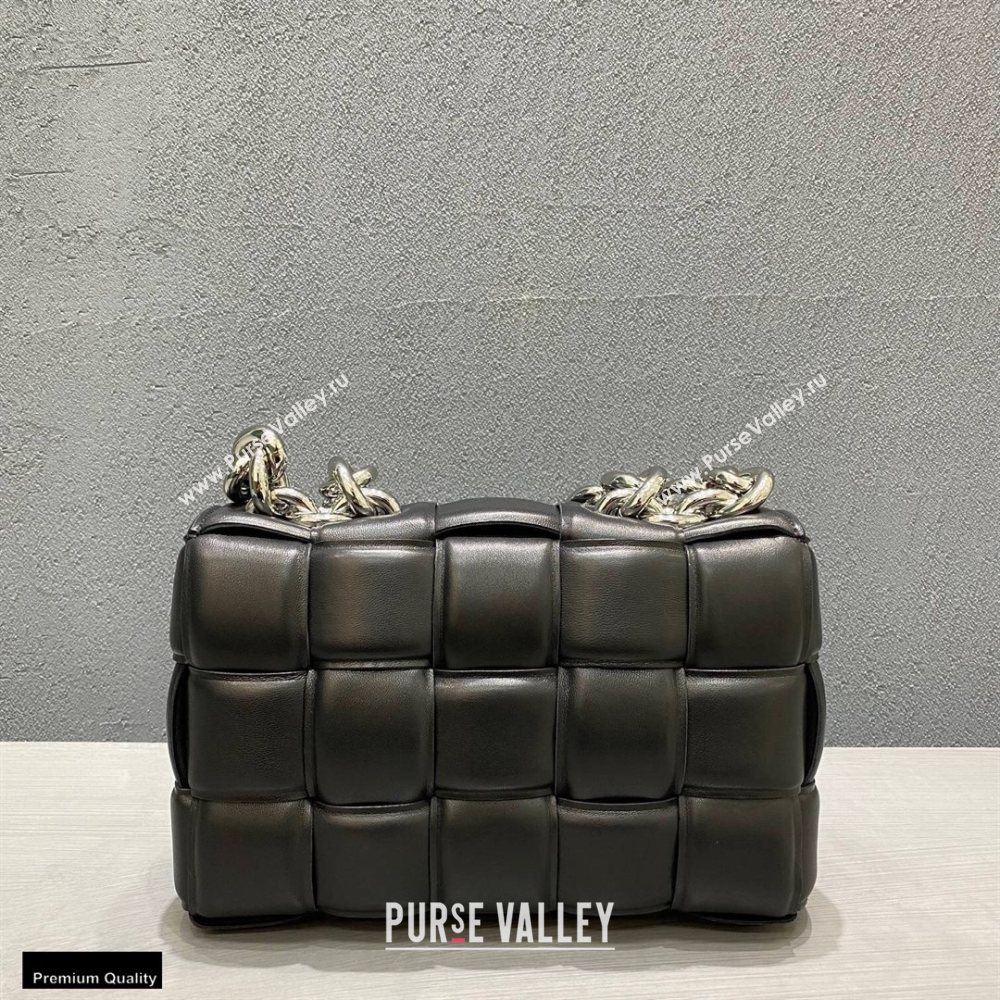 Bottega Veneta Nappa The Chain Cassette Crossbody Bag Black/Silver (misu-20121836)