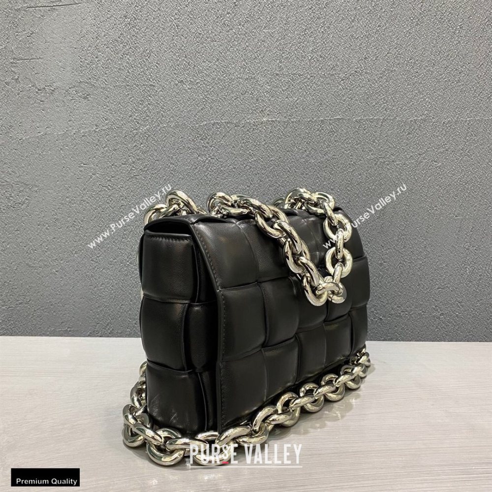 Bottega Veneta Nappa The Chain Cassette Crossbody Bag Black/Silver (misu-20121836)