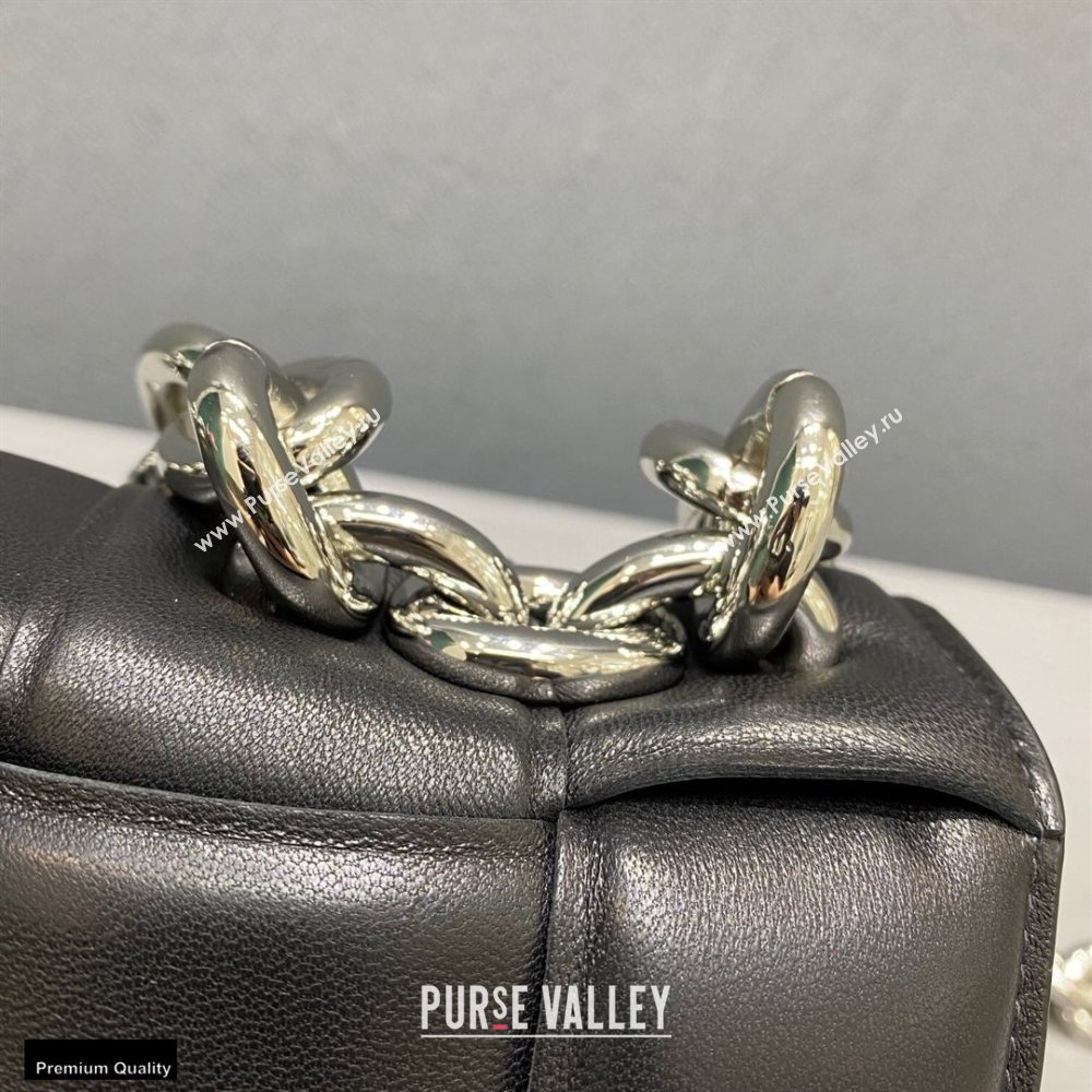 Bottega Veneta Nappa The Chain Cassette Crossbody Bag Black/Silver (misu-20121836)