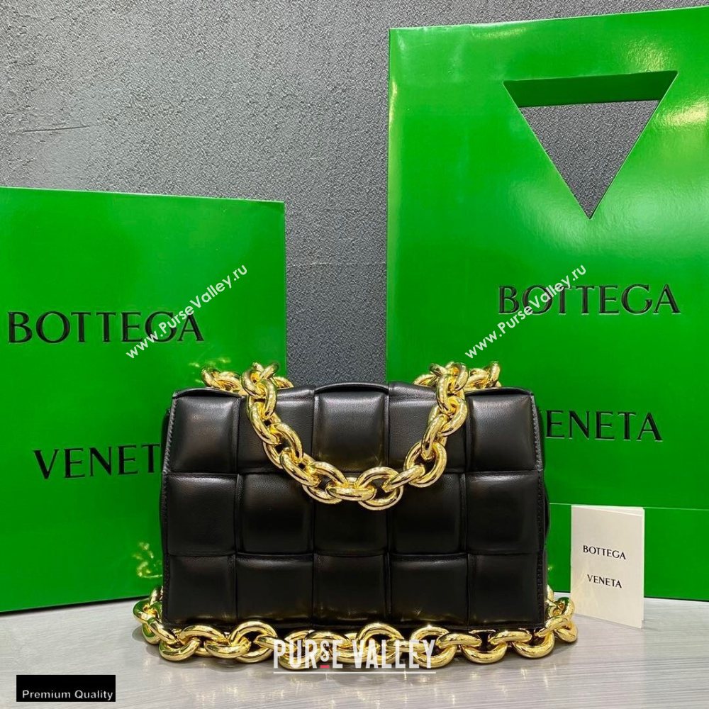 Bottega Veneta Nappa The Chain Cassette Crossbody Bag Black/Gold (misu-20121835)