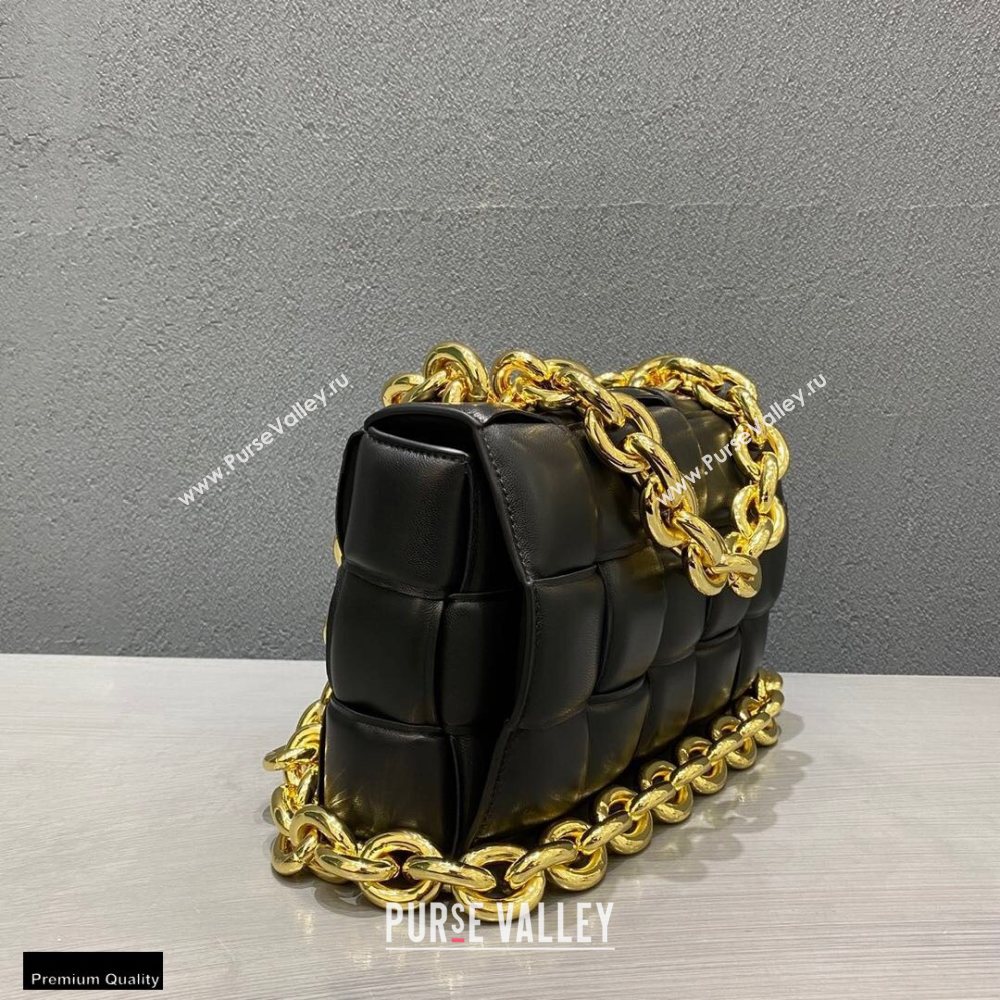 Bottega Veneta Nappa The Chain Cassette Crossbody Bag Black/Gold (misu-20121835)