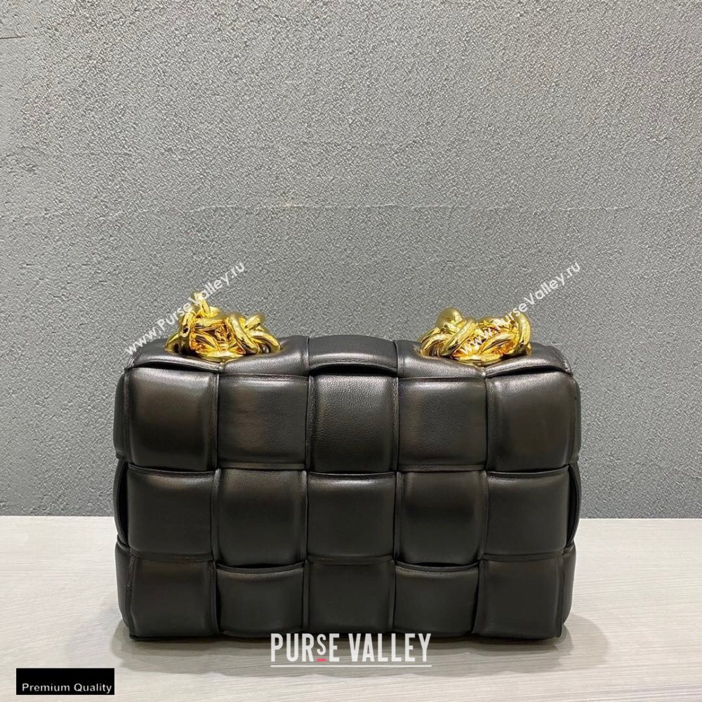 Bottega Veneta Nappa The Chain Cassette Crossbody Bag Black/Gold (misu-20121835)