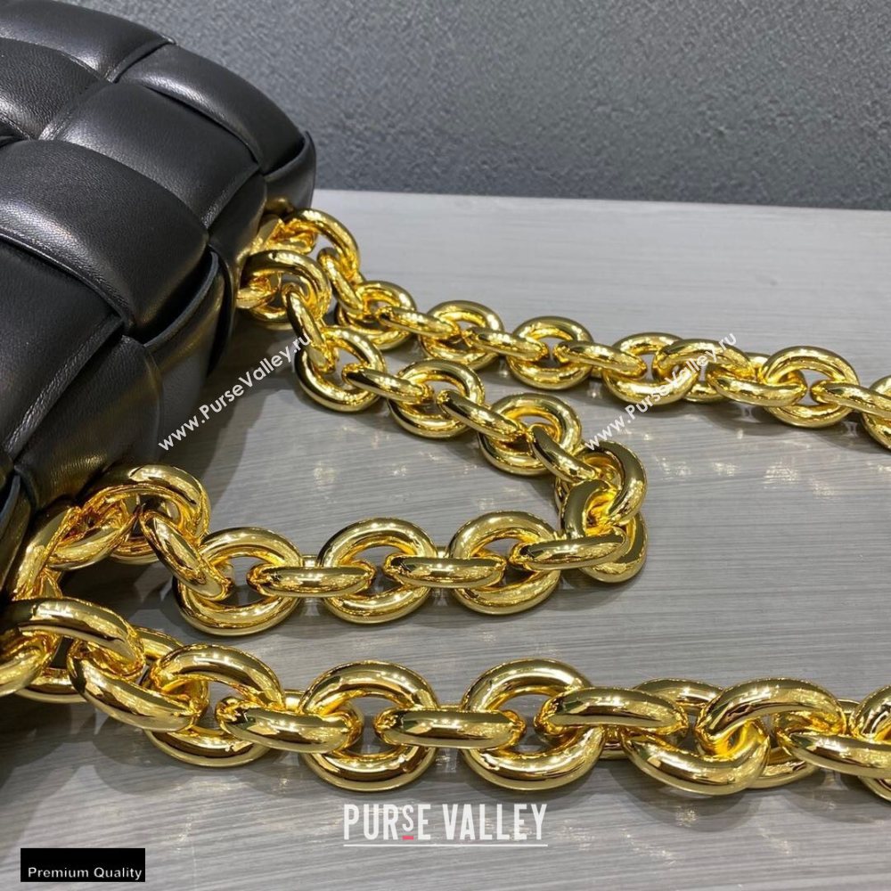 Bottega Veneta Nappa The Chain Cassette Crossbody Bag Black/Gold (misu-20121835)