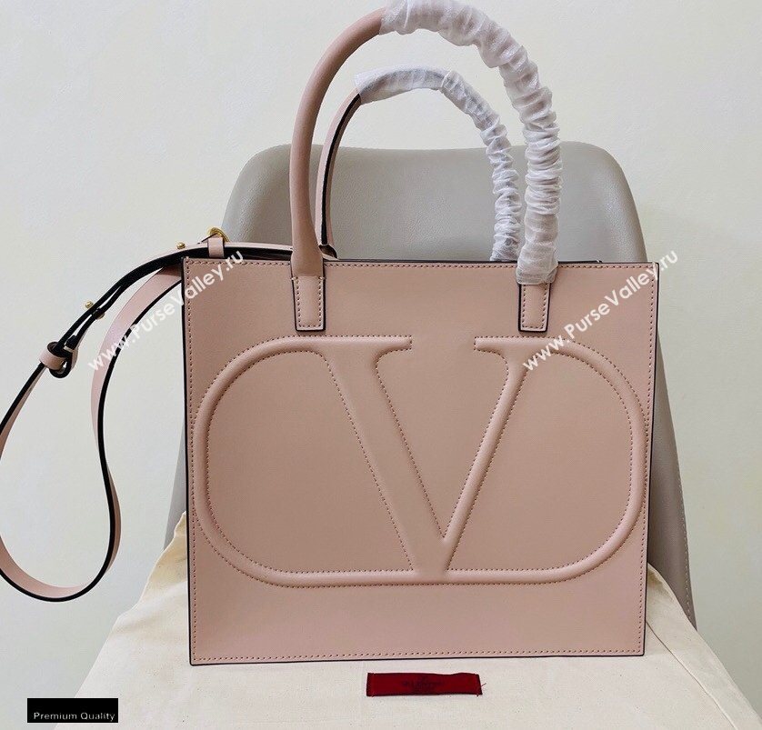 Valentino Large VLogo Walk Calfskin Tote Bag Nude 2020 (jindong-20122104)