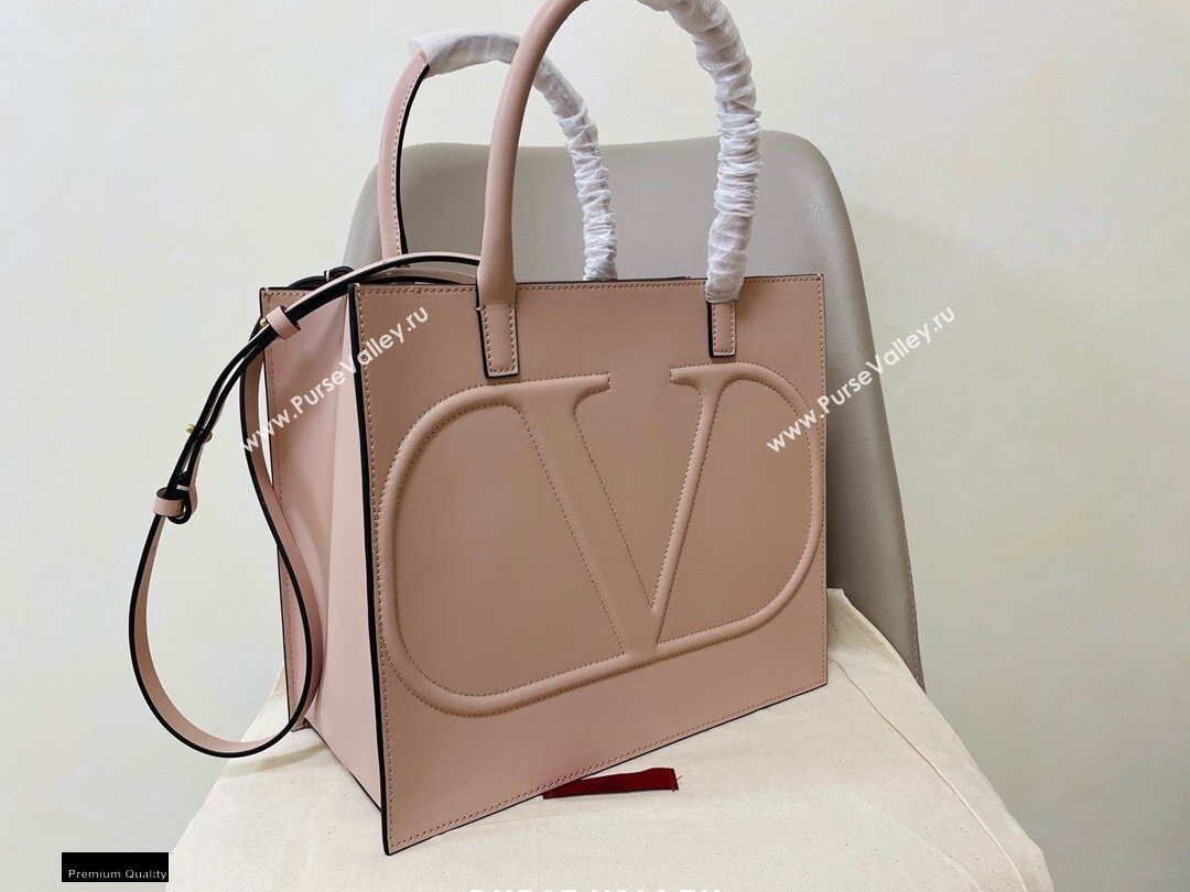 Valentino Large VLogo Walk Calfskin Tote Bag Nude 2020 (jindong-20122104)