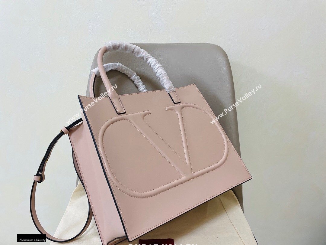 Valentino Large VLogo Walk Calfskin Tote Bag Nude 2020 (jindong-20122104)