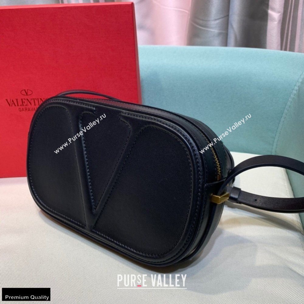 Valentino VLogo Walk Calfskin Crossbody Bag Black 2020 (xinyidai-20122101)