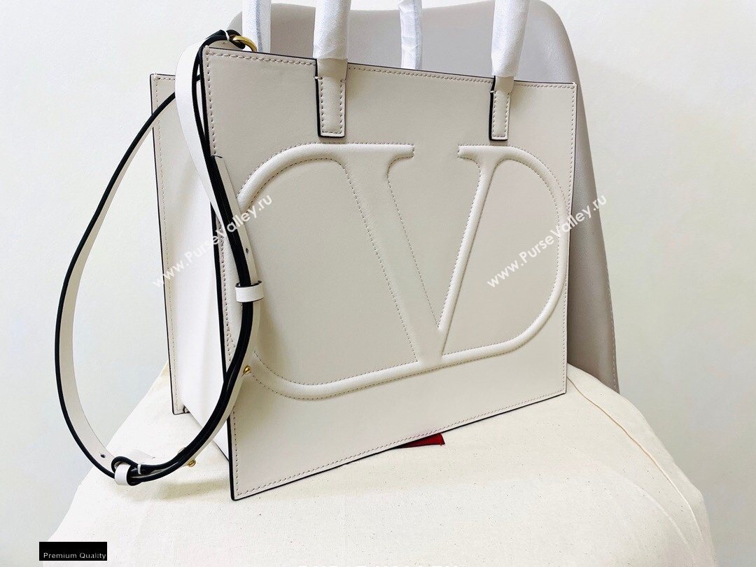 Valentino Large VLogo Walk Calfskin Tote Bag White 2020 (jindong-20122102)