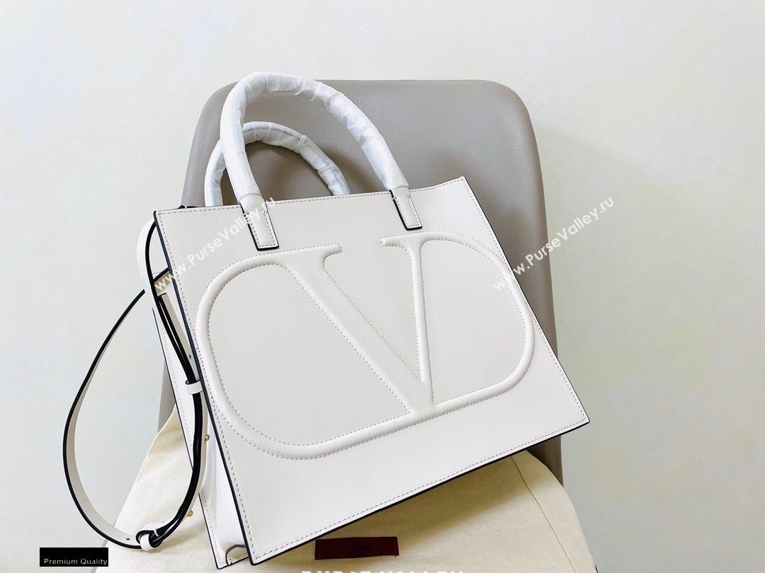 Valentino Large VLogo Walk Calfskin Tote Bag White 2020 (jindong-20122102)