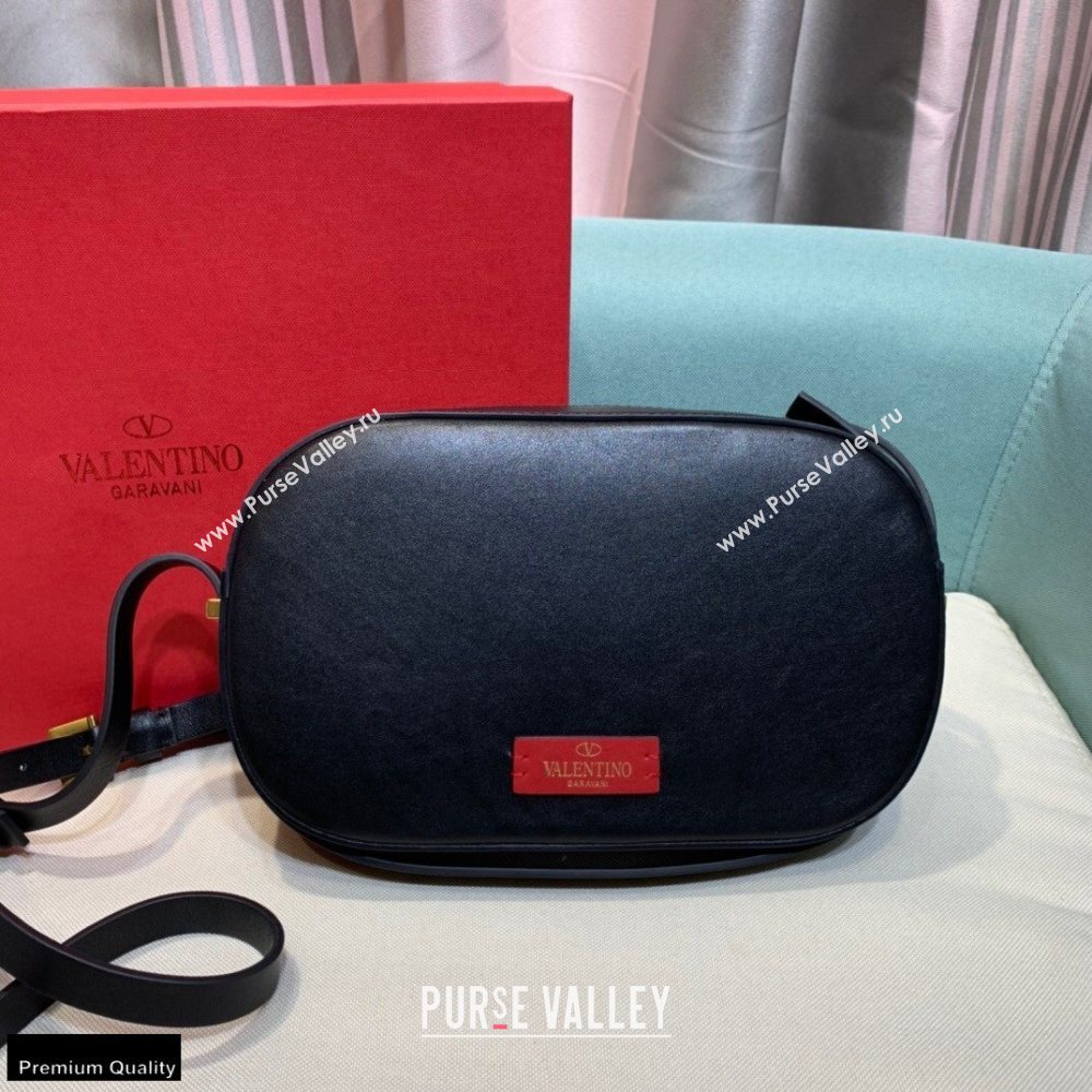 Valentino VLogo Walk Calfskin Crossbody Bag Black 2020 (xinyidai-20122101)