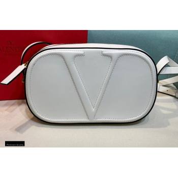 Valentino VLogo Walk Calfskin Crossbody Bag White 2020 (xinyidai-20122102)