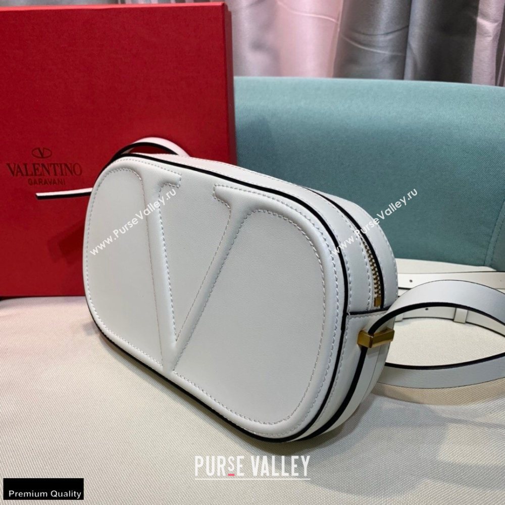 Valentino VLogo Walk Calfskin Crossbody Bag White 2020 (xinyidai-20122102)