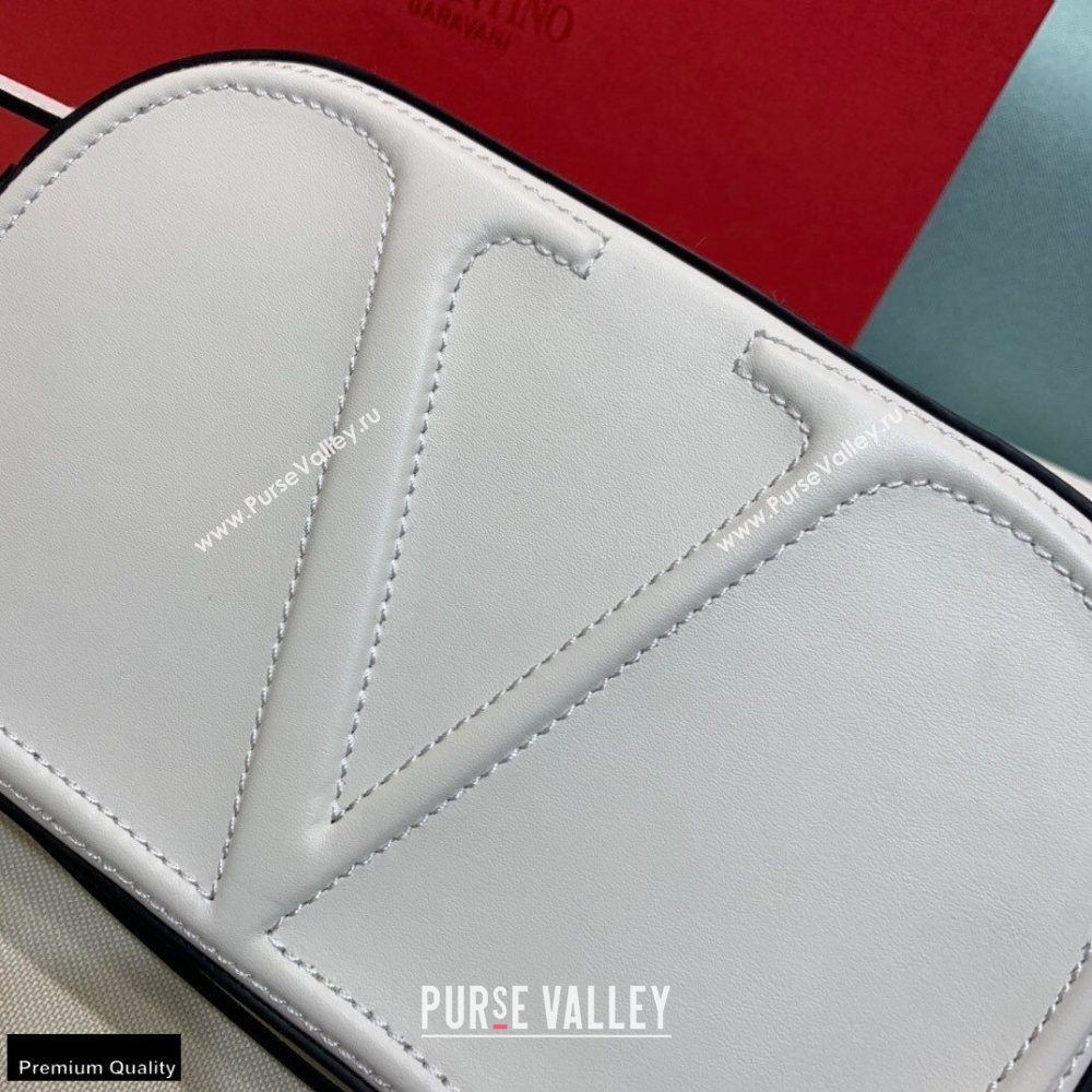 Valentino VLogo Walk Calfskin Crossbody Bag White 2020 (xinyidai-20122102)