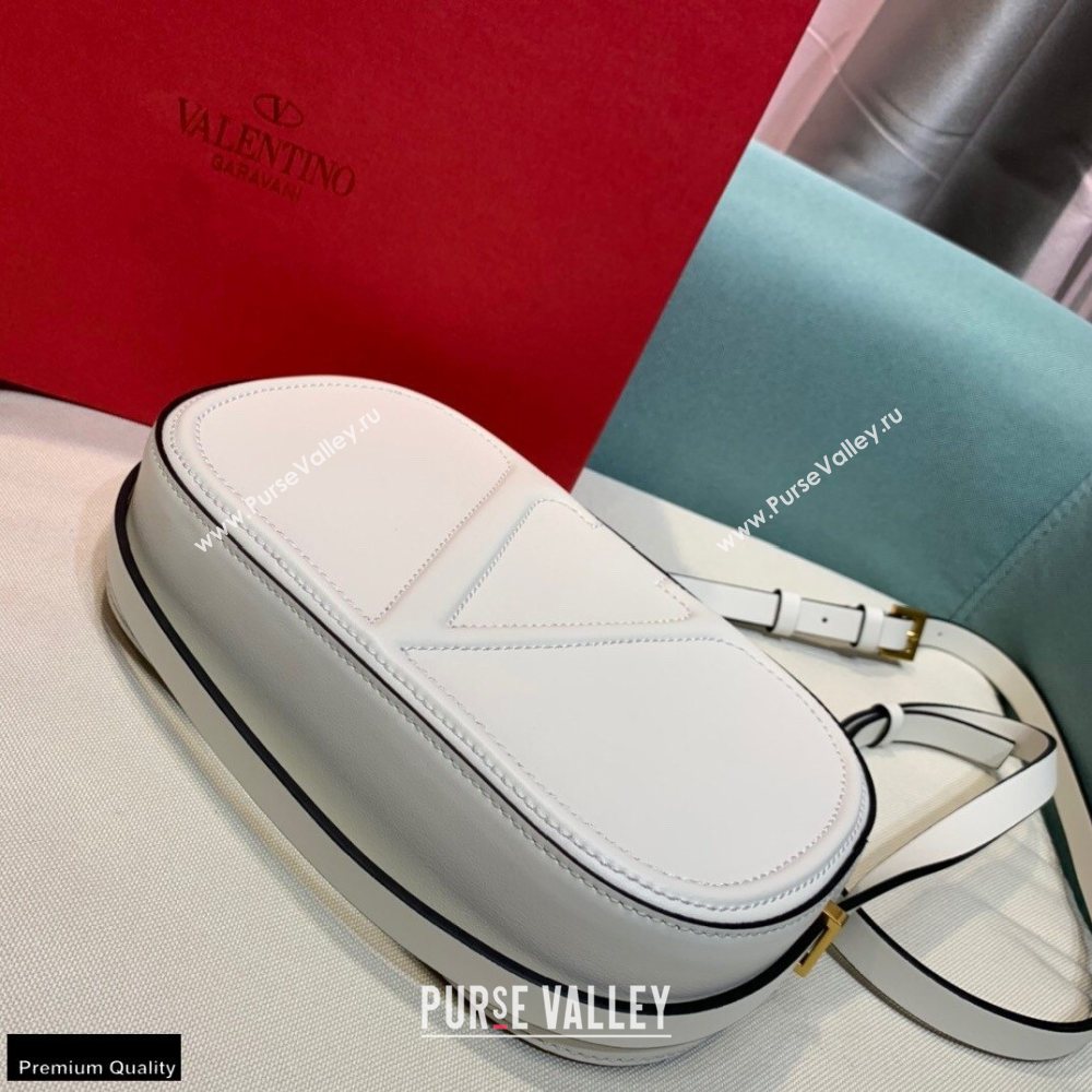 Valentino VLogo Walk Calfskin Crossbody Bag White 2020 (xinyidai-20122102)