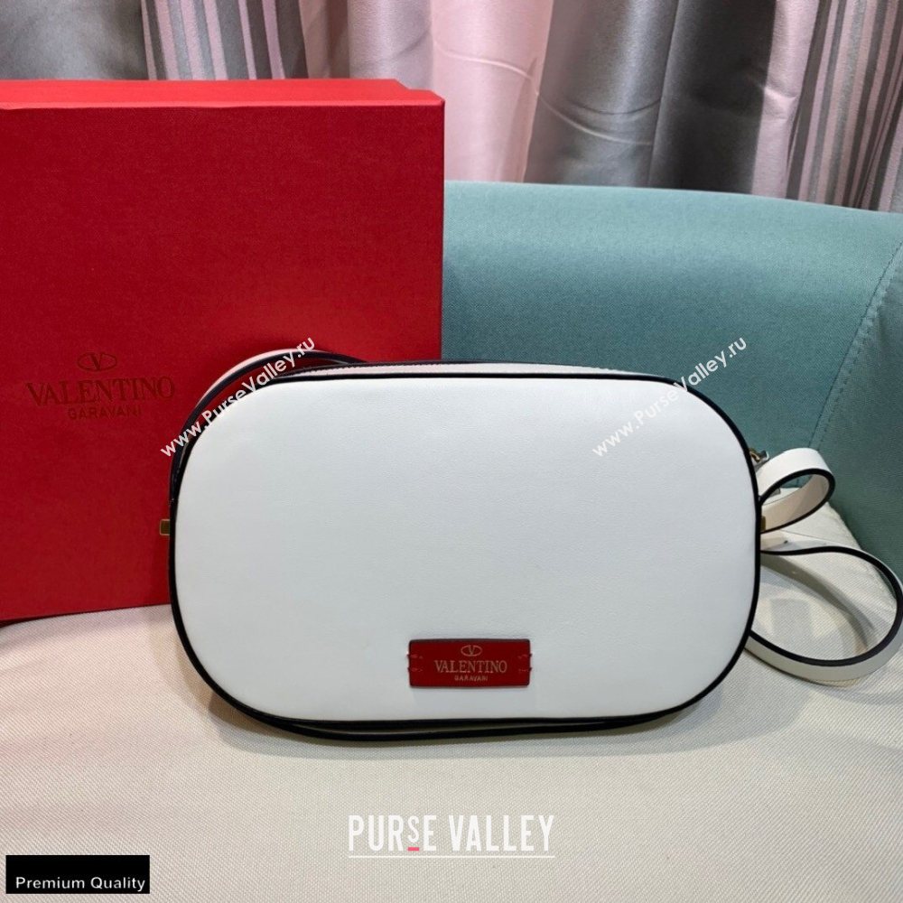 Valentino VLogo Walk Calfskin Crossbody Bag White 2020 (xinyidai-20122102)