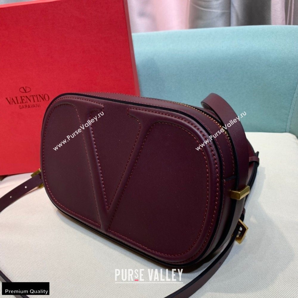Valentino VLogo Walk Calfskin Crossbody Bag Burgundy 2020 (xinyidai-20122103)