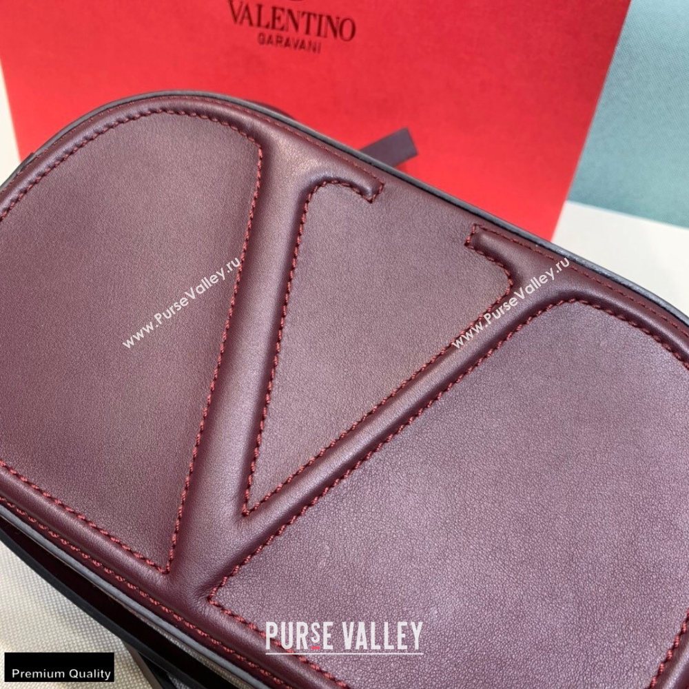 Valentino VLogo Walk Calfskin Crossbody Bag Burgundy 2020 (xinyidai-20122103)