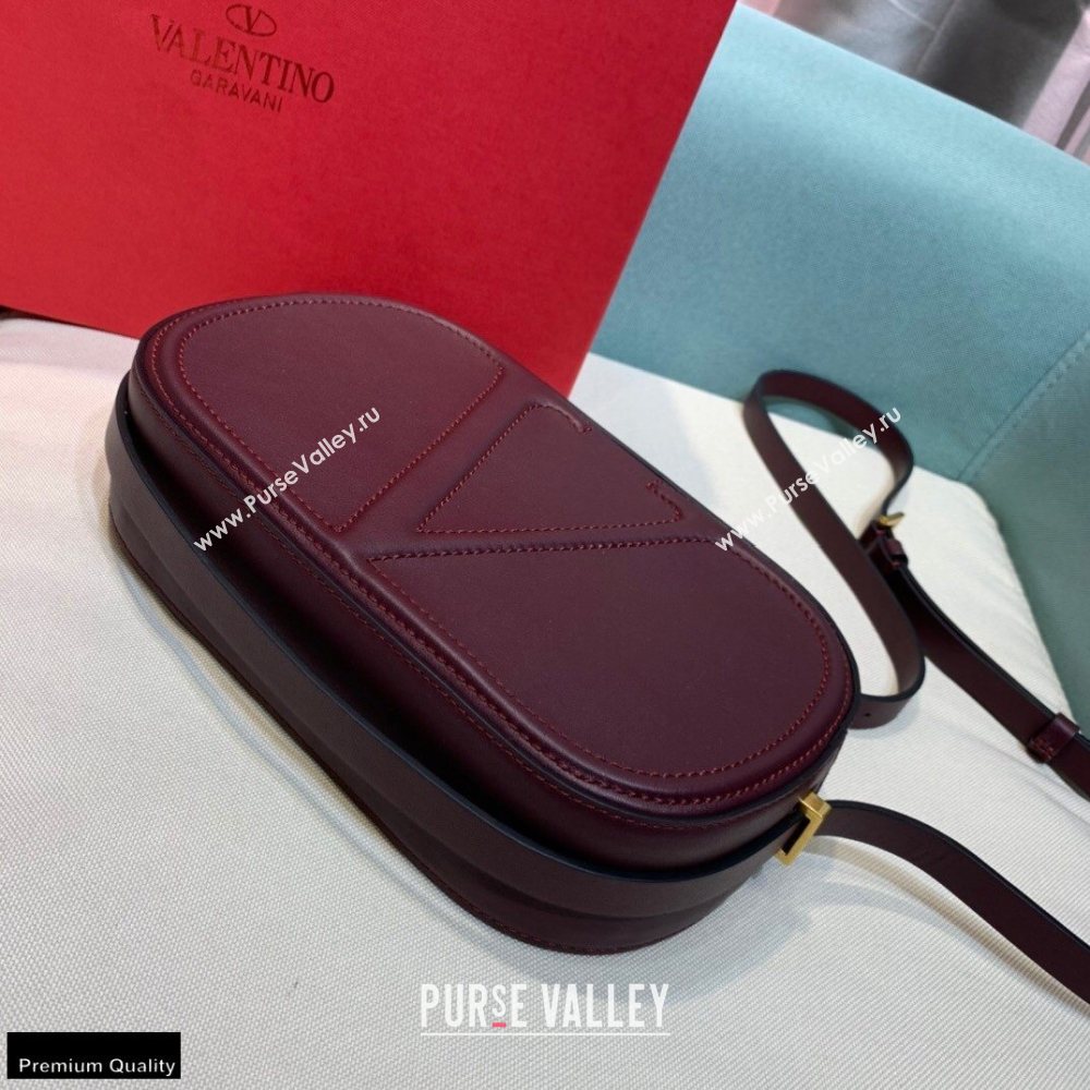 Valentino VLogo Walk Calfskin Crossbody Bag Burgundy 2020 (xinyidai-20122103)