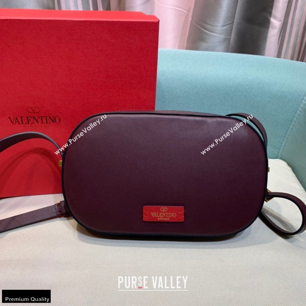 Valentino VLogo Walk Calfskin Crossbody Bag Burgundy 2020 (xinyidai-20122103)