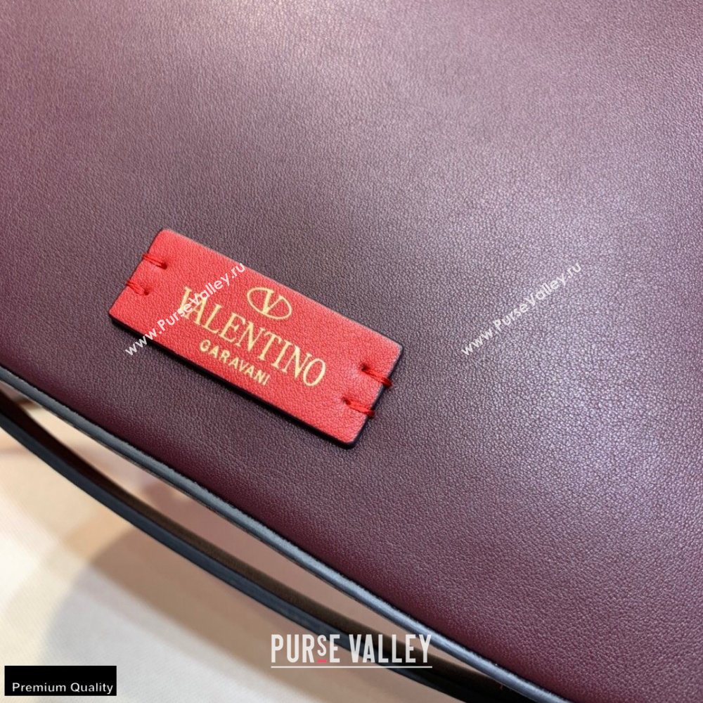 Valentino VLogo Walk Calfskin Crossbody Bag Burgundy 2020 (xinyidai-20122103)