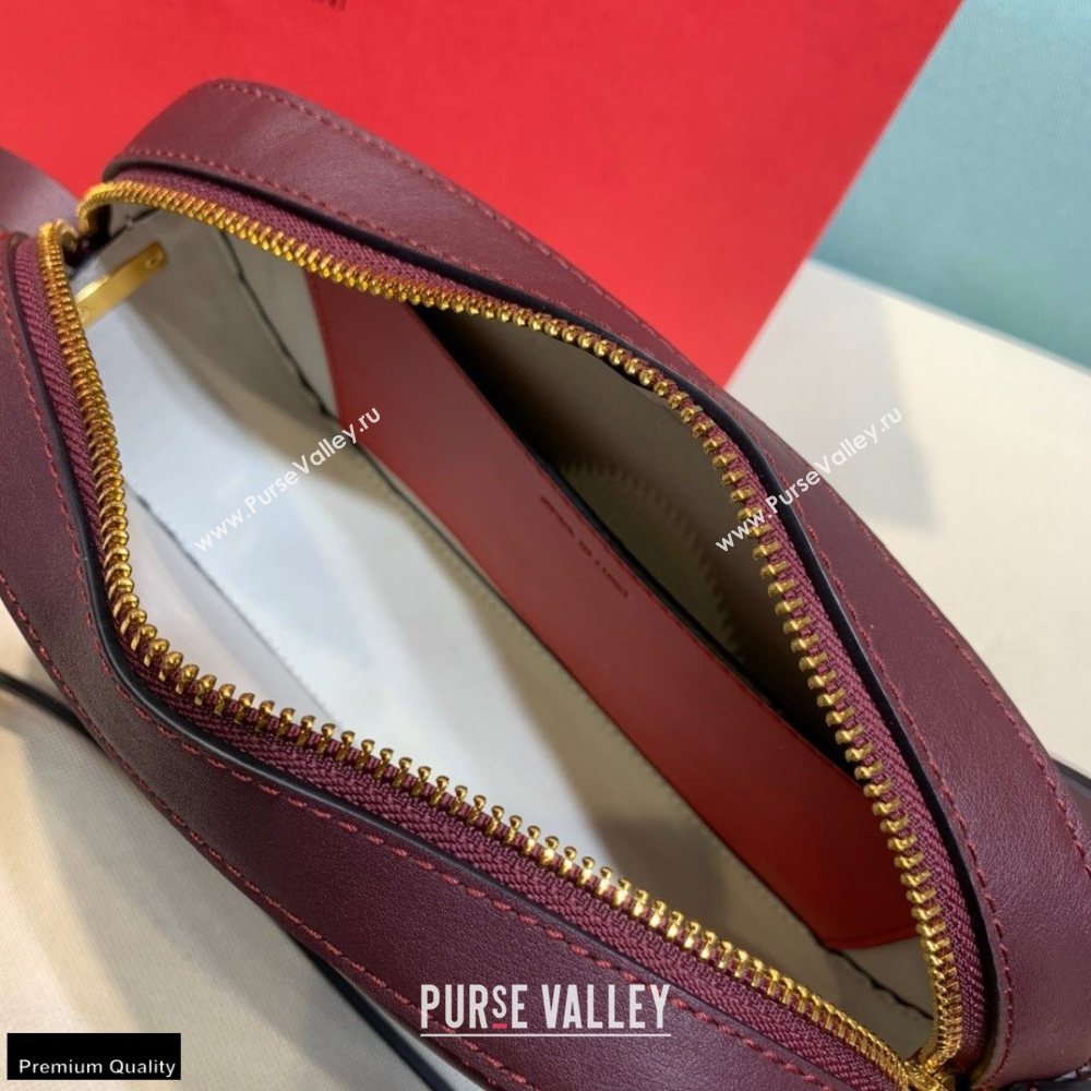 Valentino VLogo Walk Calfskin Crossbody Bag Burgundy 2020 (xinyidai-20122103)