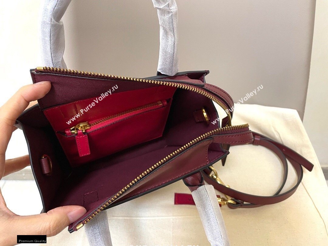 Valentino Small VLogo Walk Calfskin Tote Bag Burgundy 2020 (jindong-20122108)