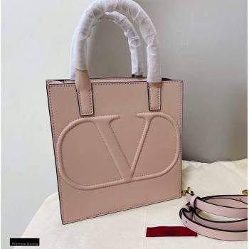 Valentino Small VLogo Walk Calfskin Tote Bag Nude 2020 (jindong-20122109)