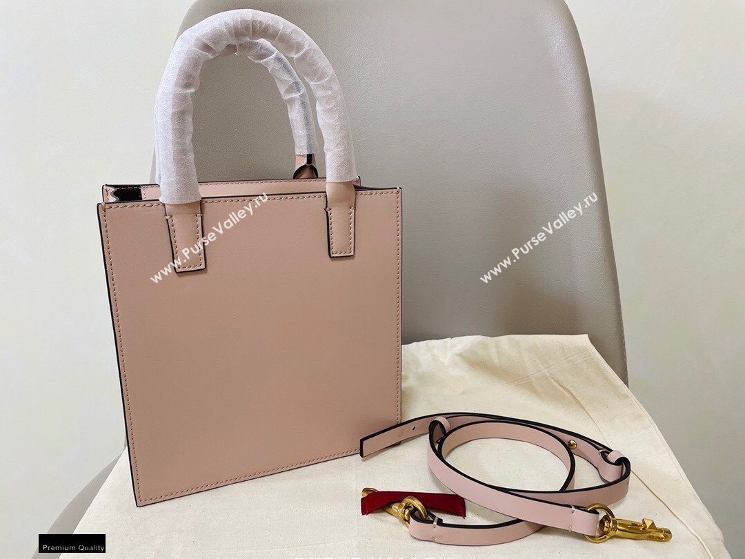 Valentino Small VLogo Walk Calfskin Tote Bag Nude 2020 (jindong-20122109)