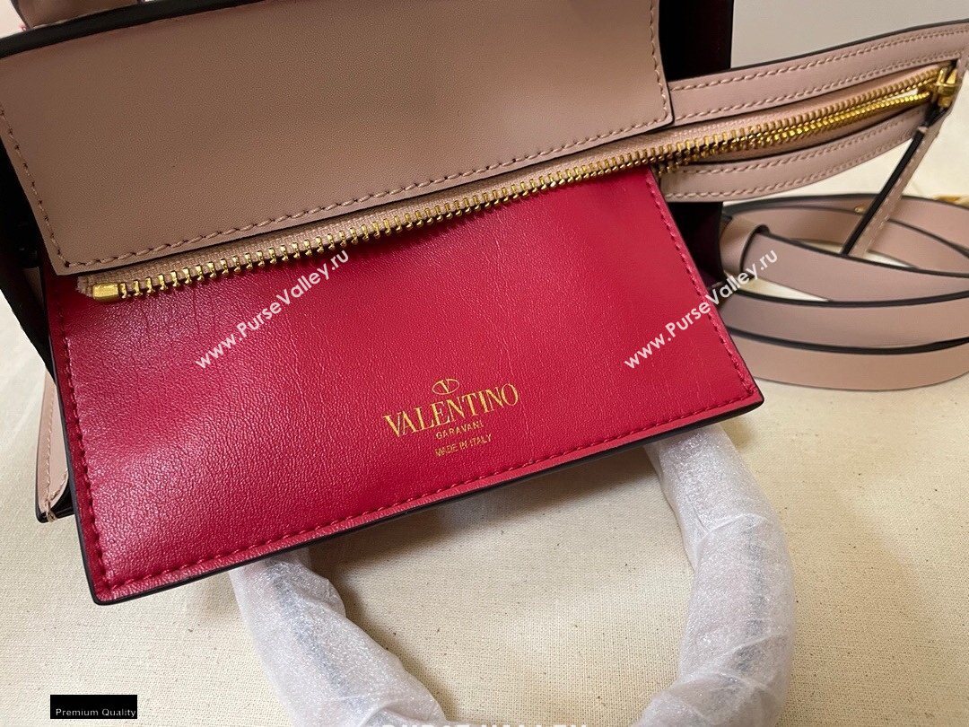 Valentino Small VLogo Walk Calfskin Tote Bag Nude 2020 (jindong-20122109)