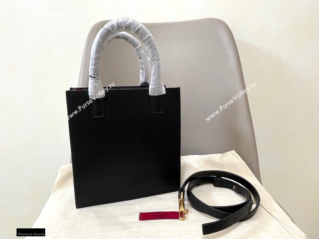 Valentino Small VLogo Walk Calfskin Tote Bag Black 2020 (jindong-20122106)