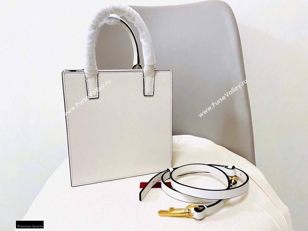 Valentino Small VLogo Walk Calfskin Tote Bag White 2020 (jindong-20122107)