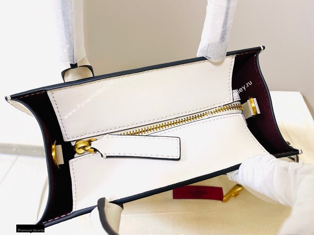 Valentino Small VLogo Walk Calfskin Tote Bag White 2020 (jindong-20122107)
