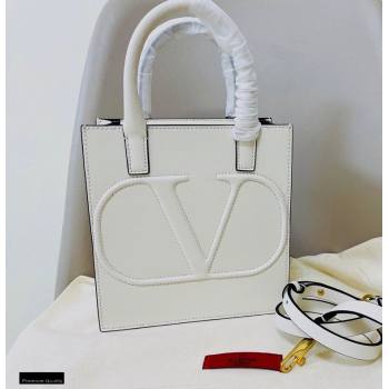 Valentino Small VLogo Walk Calfskin Tote Bag White 2020 (jindong-20122107)