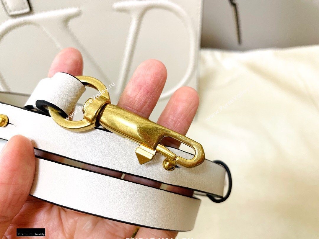 Valentino Small VLogo Walk Calfskin Tote Bag White 2020 (jindong-20122107)