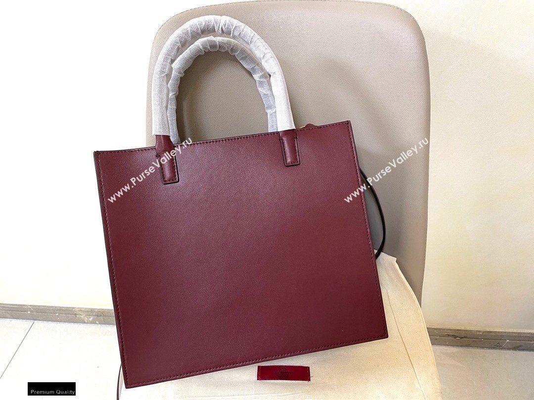 Valentino Large VLogo Walk Calfskin Tote Bag Burgundy 2020 (jindong-20122103)