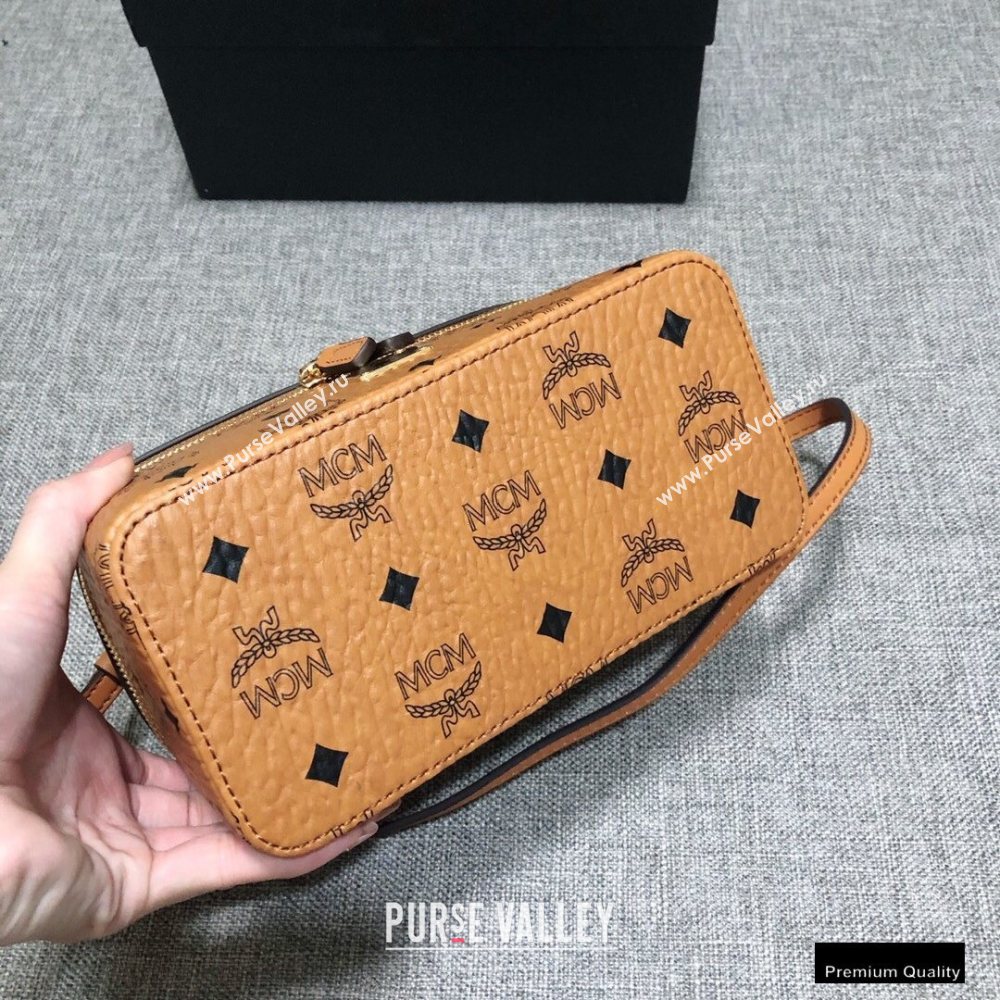 MCM Visetos Rockstar Vanity Case Bag Cognac (xiaodai-20122319)