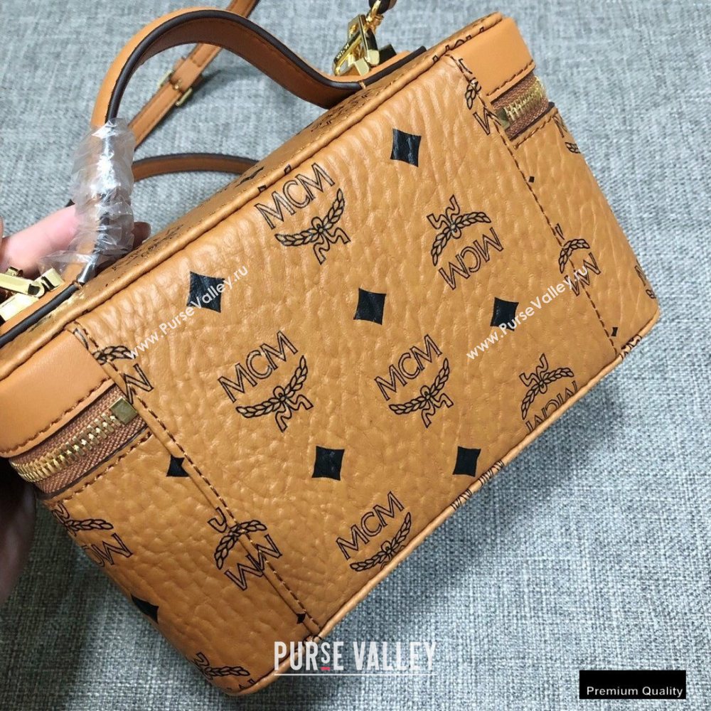MCM Visetos Rockstar Vanity Case Bag Cognac (xiaodai-20122319)