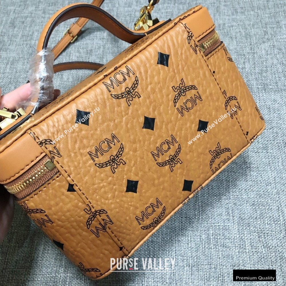 MCM Visetos Rockstar Vanity Case Bag Cognac (xiaodai-20122319)