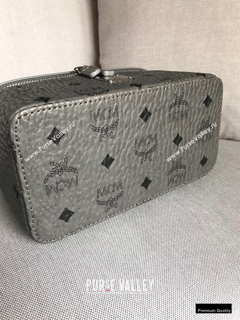 MCM Visetos Rockstar Vanity Case Bag Gray (xiaodai-20122317)