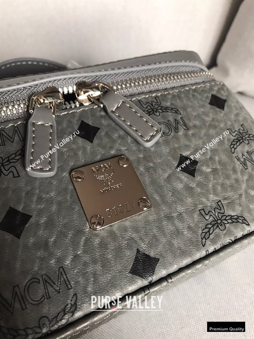 MCM Visetos Rockstar Vanity Case Bag Gray (xiaodai-20122317)