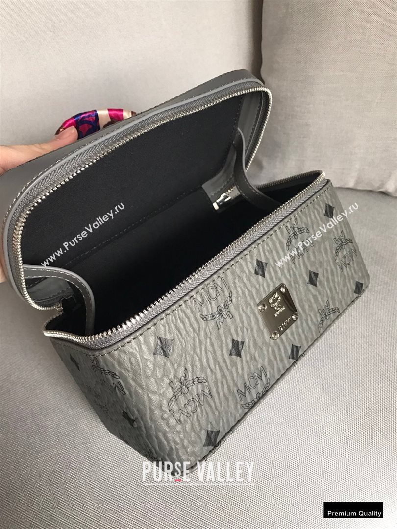 MCM Visetos Rockstar Vanity Case Bag Gray (xiaodai-20122317)