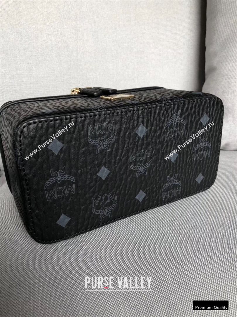 MCM Visetos Rockstar Vanity Case Bag Black (xiaodai-20122316)