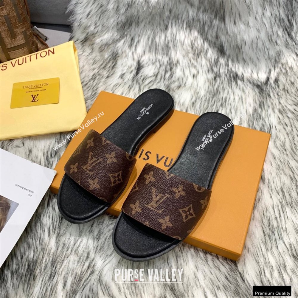 Louis Vuitton Monogram Canvas Lock It Flat Mules Brown 2020 (modeng-20122319)