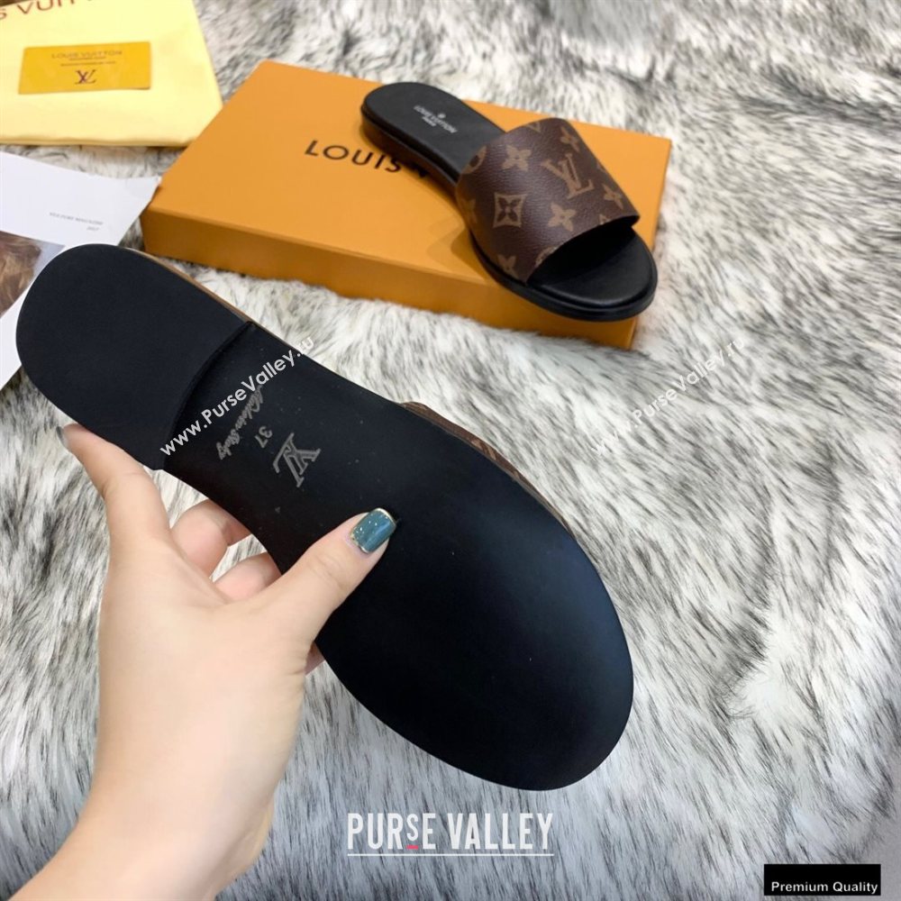 Louis Vuitton Monogram Canvas Lock It Flat Mules Brown 2020 (modeng-20122319)