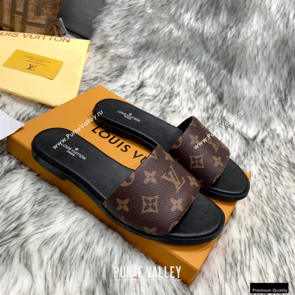 Louis Vuitton Monogram Canvas Lock It Flat Mules Brown 2020 (modeng-20122319)