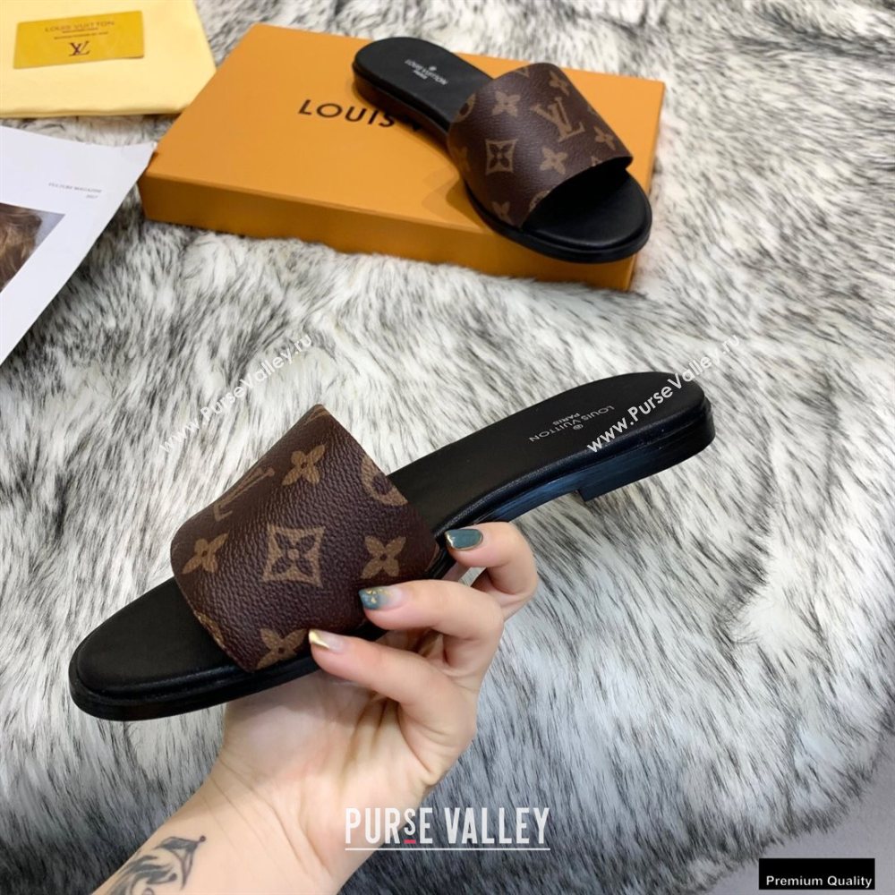 Louis Vuitton Monogram Canvas Lock It Flat Mules Brown 2020 (modeng-20122319)