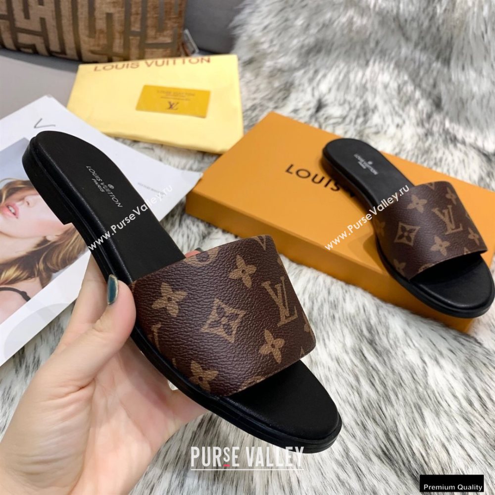 Louis Vuitton Monogram Canvas Lock It Flat Mules Brown 2020 (modeng-20122319)