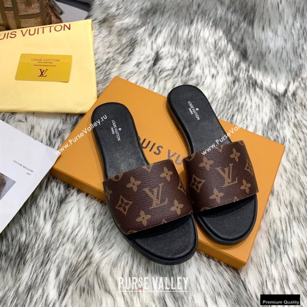 Louis Vuitton Monogram Canvas Lock It Flat Mules Brown 2020 (modeng-20122319)