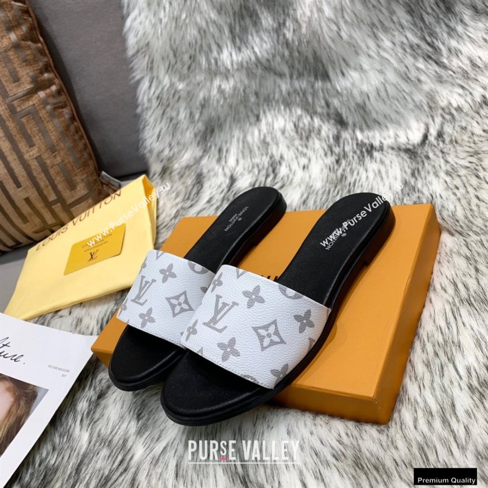 Louis Vuitton Monogram Canvas Lock It Flat Mules White 2020 (modeng-20122318)